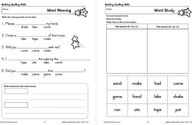 Evan Moor 拼写练习册 Building Spelling Skills全套 建立拼写技能