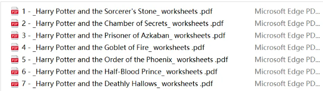 哈利波特练习纸含答案 Harry Potter worksheets 阅读理解